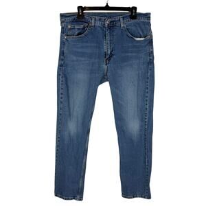 Levi's 505 Jeans Men 36x32 Blue Denim Stretch 5-Pockets Regular Fit Straight Leg